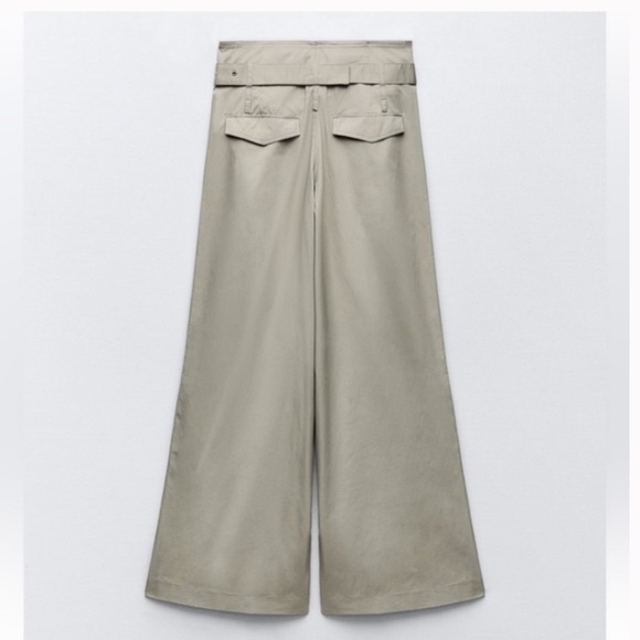 Zara Belted Full Length Wide Pants - Picture 5 of 7
